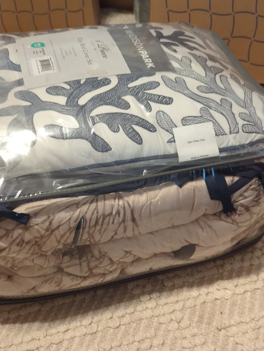 Madison Park Double Sided Quilting Quilted Blue Daybed Cover Set, 6pc